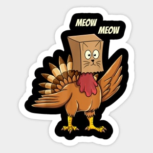 turkey cat thanksgiving meow meow Sticker
